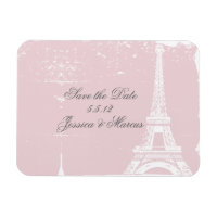 Rosa Eiffelturm Save the Date Hochzeitsmagnete