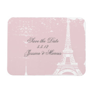 Rosa Eiffelturm Save the Date Hochzeitsmagnete Magnet