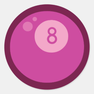 Rosa Eightball Runder Aufkleber
