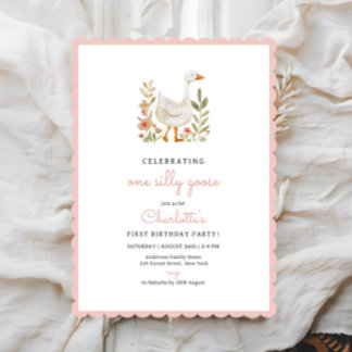 Rosa Ein Albernes Gänse Geburtstag Einladung