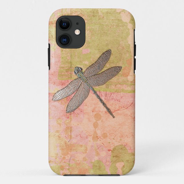 Rosa Eindrücke Dragonfly Case-Mate iPhone Hülle (Rückseite)