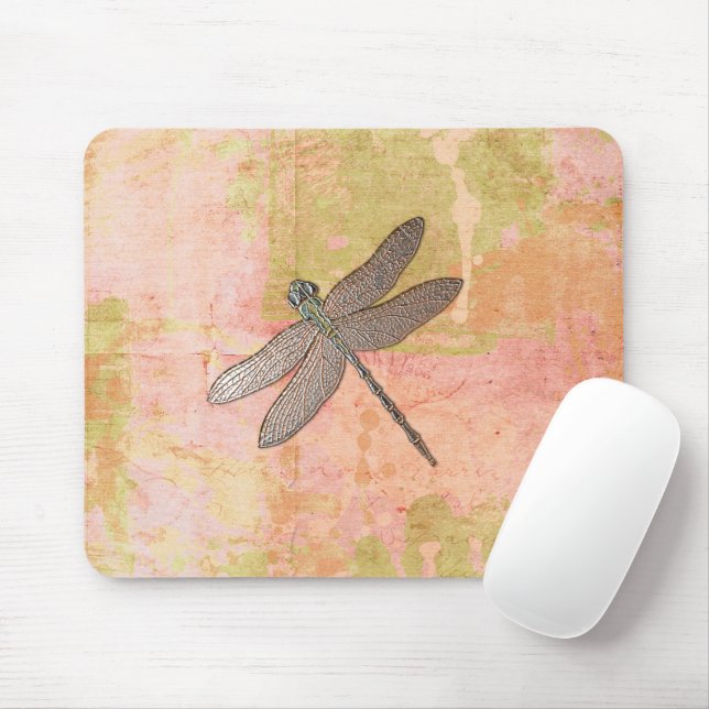 Rosa Eindrücke Dragonfly Mousepad (Mit Mouse)