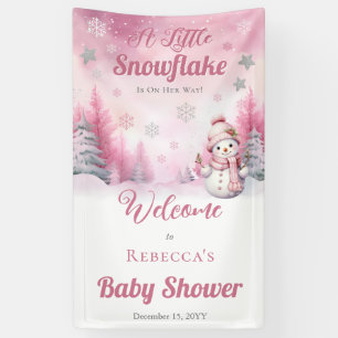 Rosa eine kleine Schneeflocke Snow Girl Baby Dus Banner