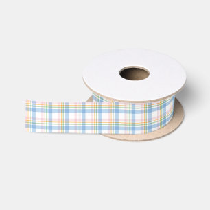 Rosa einfache Gingham-Karo-Weihnachten Satinband