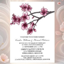 Rosa einfache Kirschblüten laden zur Hochzeit ein