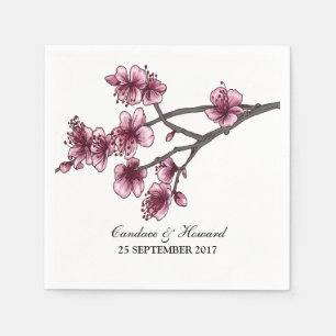 Rosa einfache Kirschblüten Papier Napkins Serviette