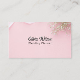 Rosa Einfache Minimalistische Blume Hochzeitsplane Visitenkarte