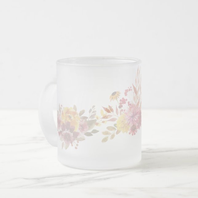 Rosa einfache Moderne rosa Blütenblume für sie Mattglastasse (Vorderseite Links)