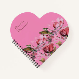 Rosa einfache professionelle Kalligrafie Magnolien Notizbuch