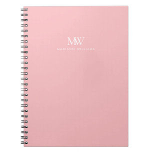 Rosa einfaches elegantes modernes Monogramm Notizblock