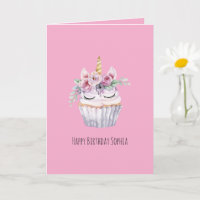 Rosa Einhorn Blumen Cupcake Geburtstag
