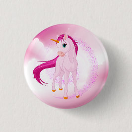 Rosa Einhorn Button