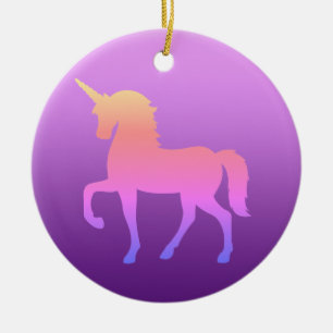 Rosa Einhorn Circle Ornament