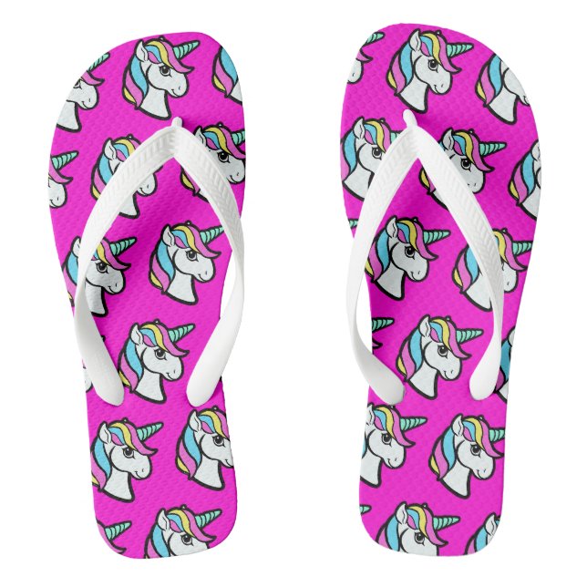 Rosa Einhorn Flip Flops (Fußbett)