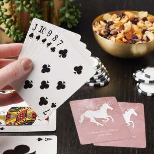 Rosa Einhorn-Gastgeschenk Hochzeit-Kartenabdeckung Spielkarten