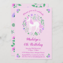 Rosa Einhorn Geburtstagsparty Einladung