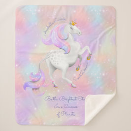 Rosa Einhorn Glitzern Ermutigung Kinderzimmer Sherpadecke