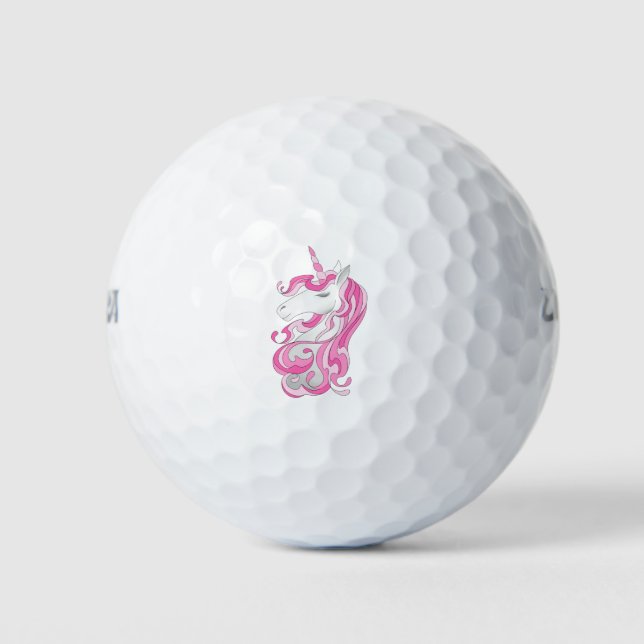 Rosa Einhorn Golfball (Vorderseite)