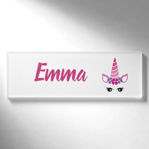 Rosa Einhorn Namenschild