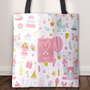 Rosa Einhorn Party Muster Mit Monogramm Girl Kinde Tasche