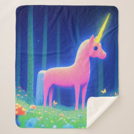 Rosa Einhorn Sherpadecke