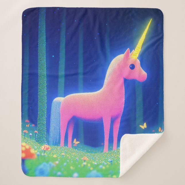 Rosa Einhorn Sherpadecke (Vorderseite)
