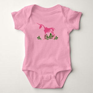 Rosa Einhorn Skelett Baby Strampler