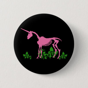 Rosa Einhorn Skelett Button