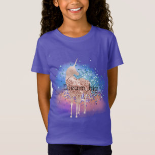 Rosa Einhorn Sparkle Lila Aqua Glitzer Confetti T-Shirt