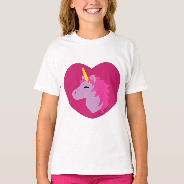 Rosa Einhorn-T - Shirt (Vorderseite)