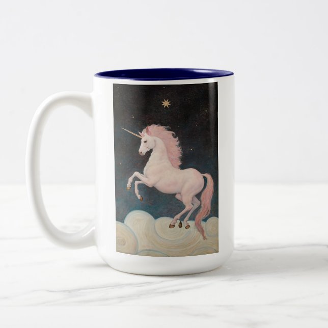 Rosa Einhorn Traum Zweifarbige Tasse (Links)