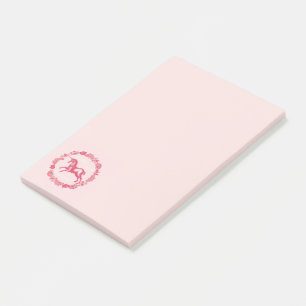 Rosa Einhorn und Blume Post-it Klebezettel