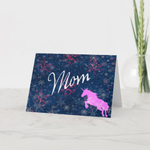 Rosa Einhornkarte für Mama Karte