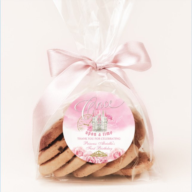 Rosa einmal auf Zeitdrucke Runder Aufkleber (Von Creator hochgeladen)