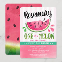 Rosa Eins in einer Melone Erster Geburtstag