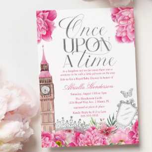 Rosa Einst-war-einmal-Prinzessin-Baby-Shower-Einla Einladung