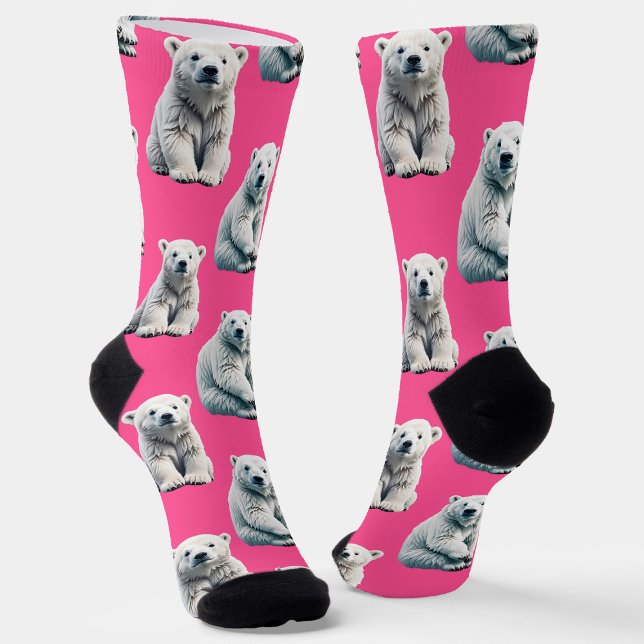 Rosa Eisbär Musterdesign  Socken (Von Creator hochgeladen)