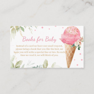 Rosa Eiscreme-Baby-Shower-Bücher für Baby Begleitkarte