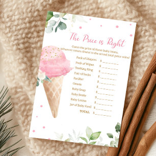 Rosa Eiscreme-Baby-Shower-The-Price-Is-Right-Spiel