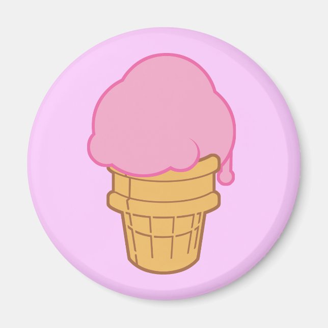 Rosa Eiscreme Magnet (Vorne)
