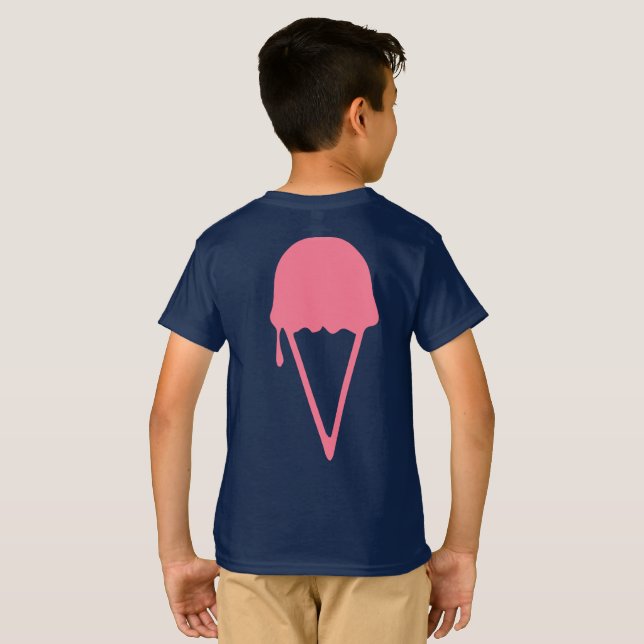 Rosa Eiscreme T-Shirt (Schwarz voll)