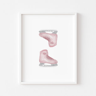 Rosa Eishockey-Skate Poster