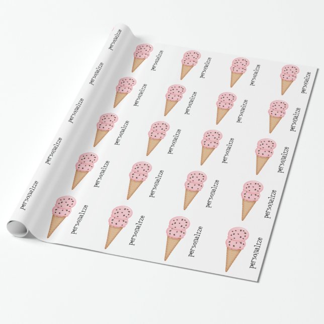 Rosa Eistüten personifizieren Packpapier (Ungerollt)