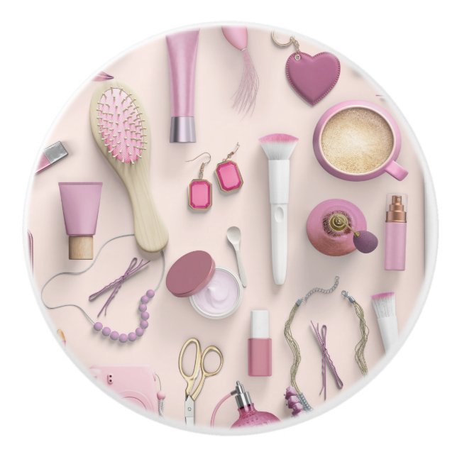 Rosa Eitelkeits-Tabelle Keramikknauf (Vorderseite)