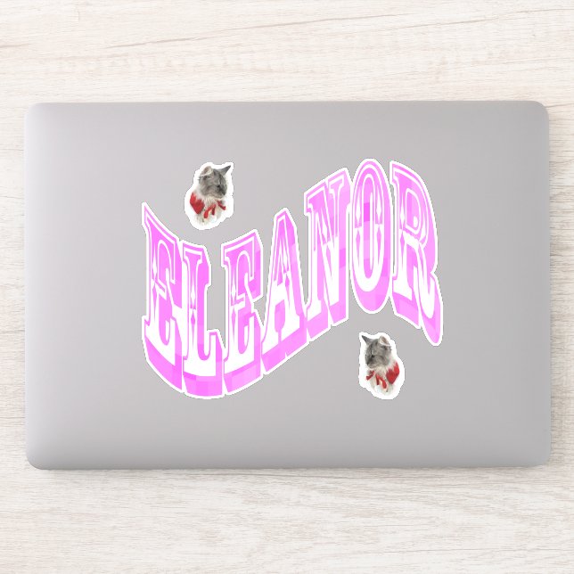 Rosa Eleanor-Logo mit Katzen, Aufkleber (Computer)