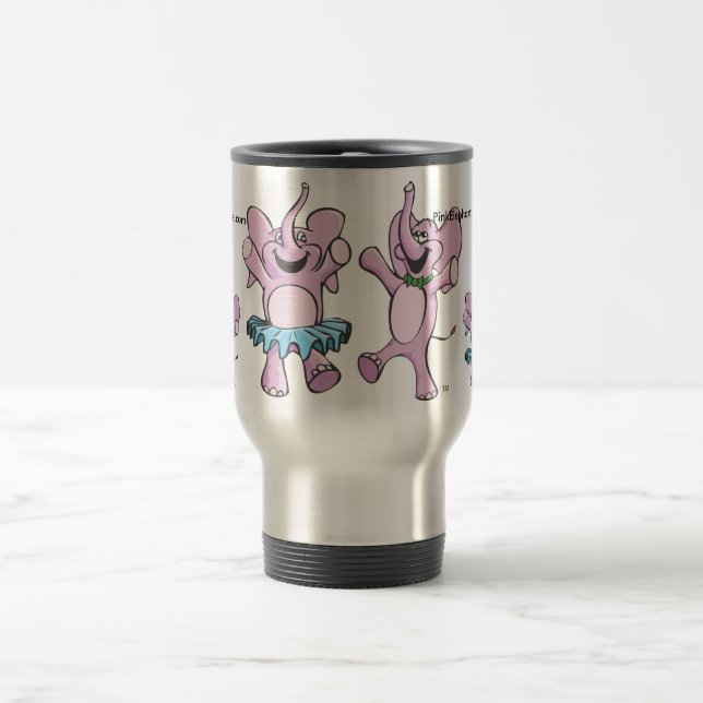 Rosa Elefant-Art-Logo-Reise-Tasse Reisebecher (Mittel)