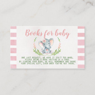 Rosa Elefant-Babyparty-Buch-Antrag-Einsatz Begleitkarte