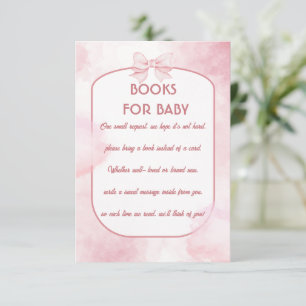 Rosa Elefant Bücher für Baby Shower Einlegekarte Dankeskarte