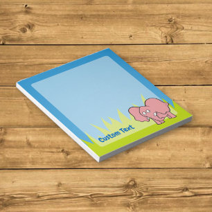 Rosa Elefant Cartoon Notizblock