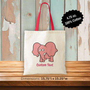 Rosa Elefant Cartoon-Tragetasche Tragetasche
